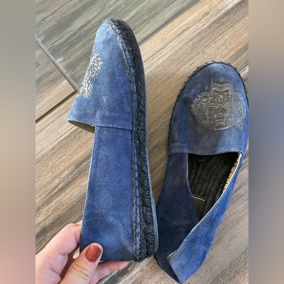 Kenzo Women's Navy Suede Loafers with Embossed Tiger Size 37 - Picture 5 of 6